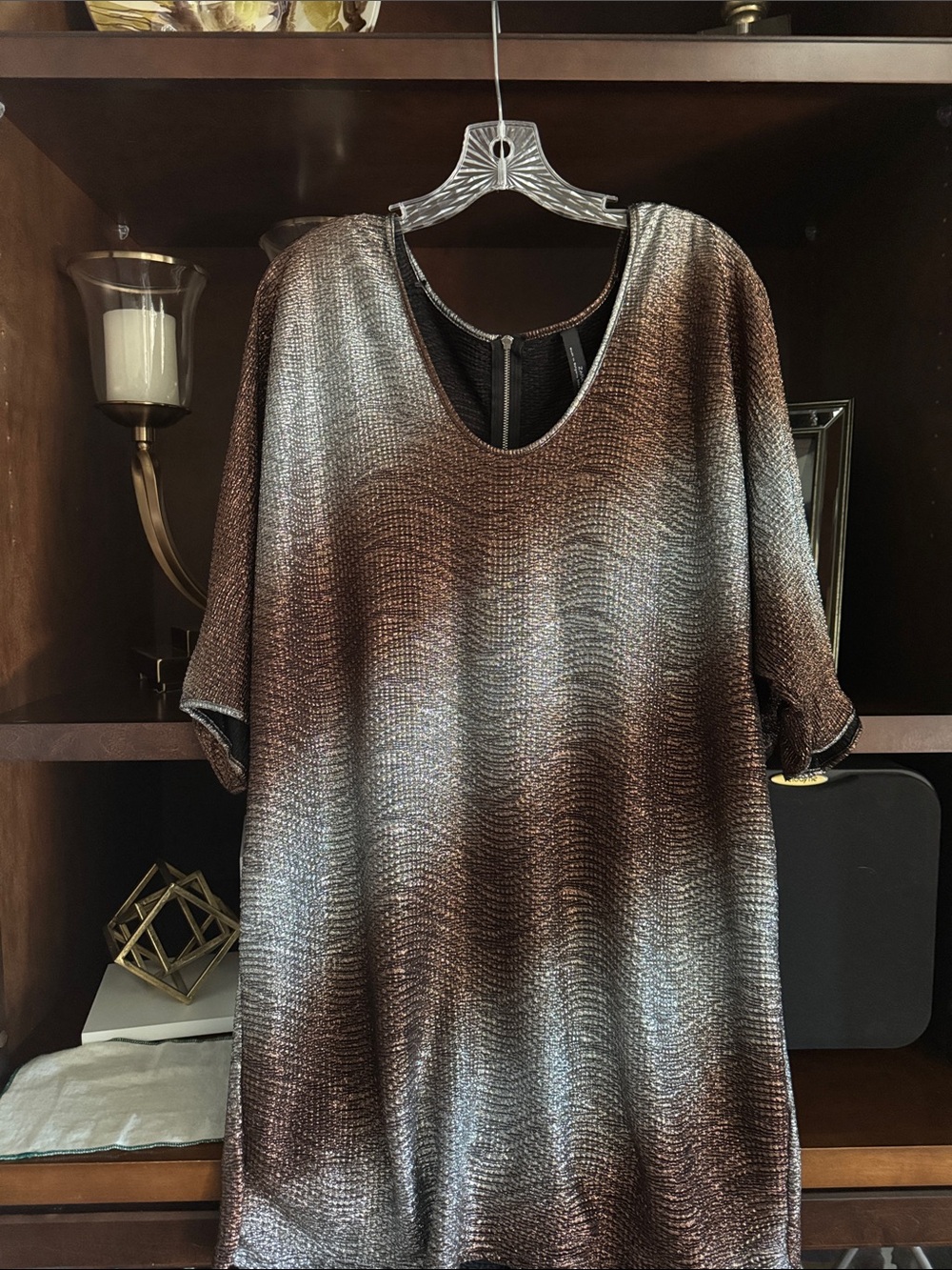 Zara Metallic Brown & Silver Ombre Tunic/Dress